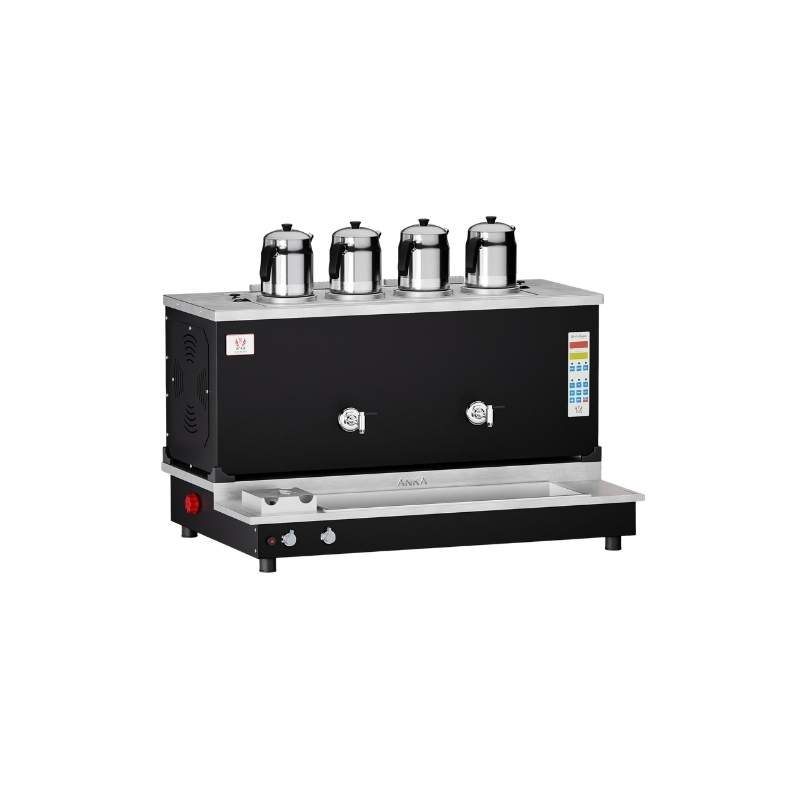 Anka BPPO-S4 Elektrik + Gazlı 4 Demlikli 40 Litre Black Pro Plus Hibrit Smart Çay Kazanları